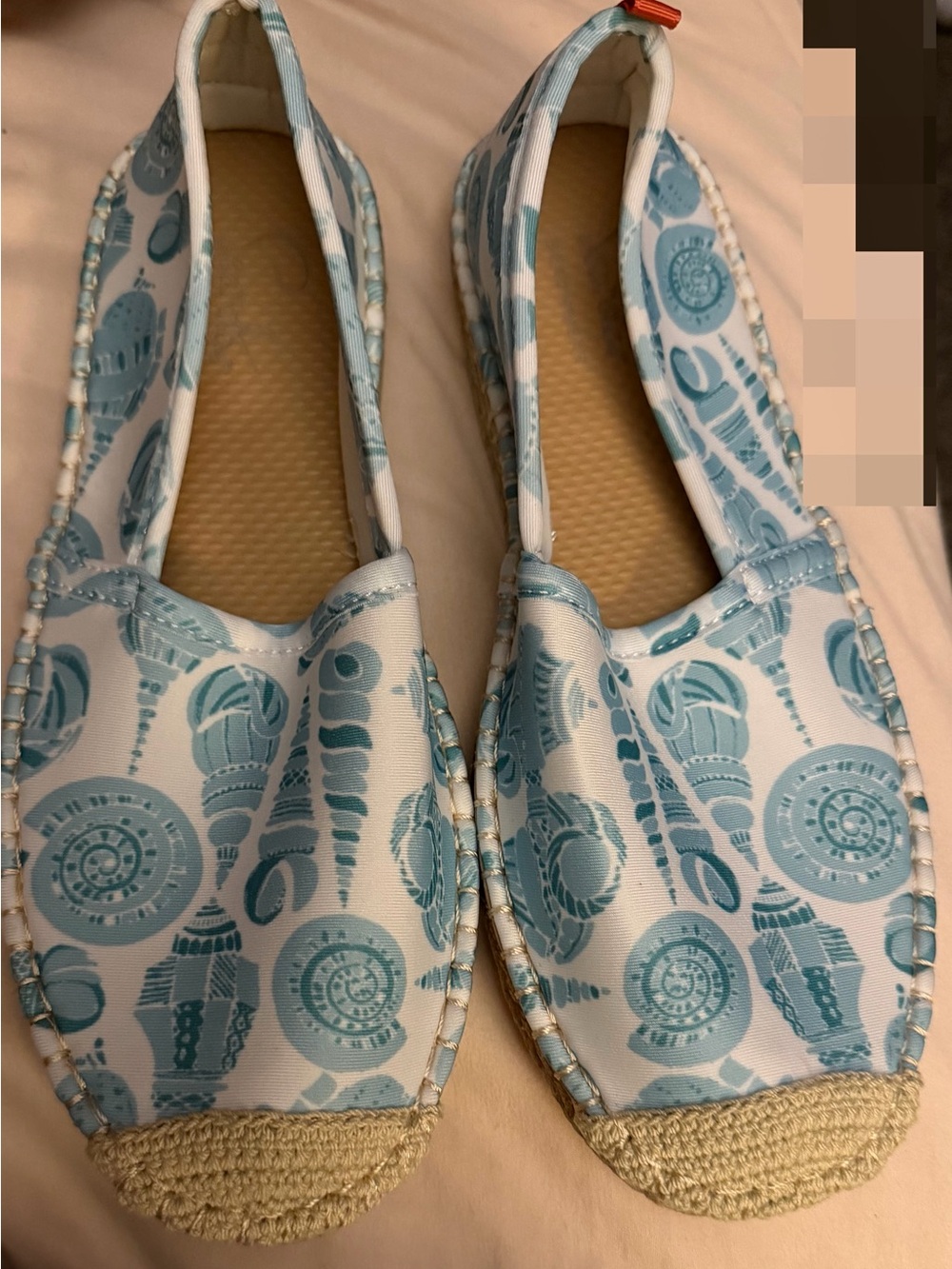 Women’s Slip-On Espadrilles in Light Blue Shell Print